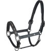 Kožený ohlávka Crystal (Velikost PONY, Barva black/grey)