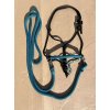 Provazová ohlávka jezdecká s otěžemi, Petrolejová černá FULL