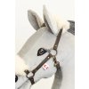 Ohlávka s beránkem Eco kůže - Hnědá staromosaz - Dospělý kůň pro Hobby Horse Juhi