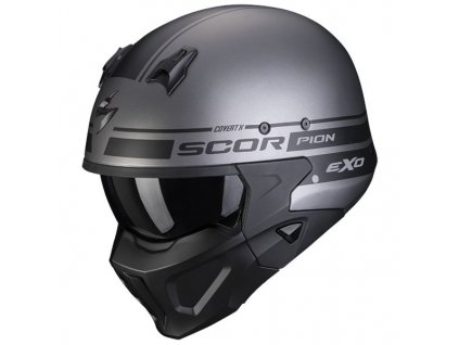Prilba Scorpion COVERT X Tussle Matt Silver Black