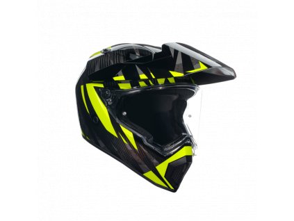 Prilba AGV AX 9 STEPPA CARBON Grey Yellow Fluo