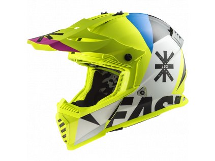 Prilba LS2 MX437 Fast Evo HEAVY WHITE H V YELLOW