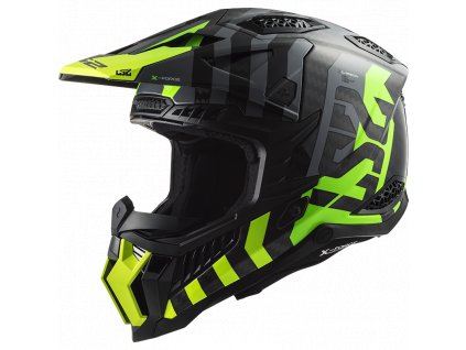 Prilba LS2 MX703 X FORCE CARBON BARRIER Yellow Green-06