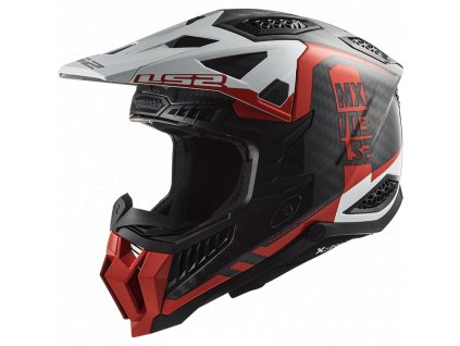 Prilba LS2 MX703 X FORCE CARBON VICTORY Red White-06