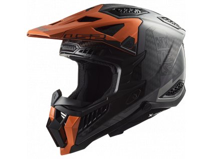 Prilba LS2 MX703 X FORCE CARBON VICTORY Titanium Orange-06