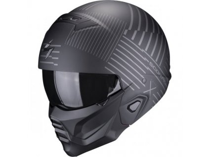 Prilba Scorpion EXO-COMBAT II Miles Matt Black Silver