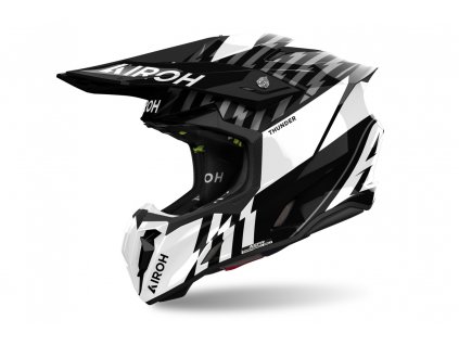 Prilba AIROH TWIST 3 THUNDER Black White Gloss