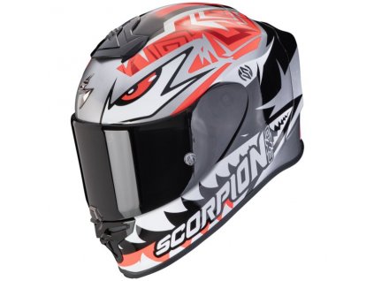 Prilba Scorpion EXO R1 Evo Air Zaccone Replica Silver Black Red