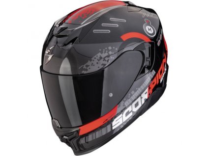 Prilba Scorpion EXO 520 Evo Air Titan Metal Black Red