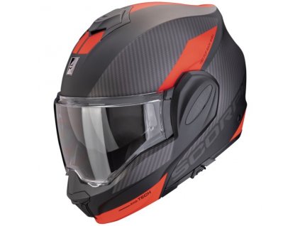Prilba Scorpion EXO TECH Evo Team Matt Black Silver Red