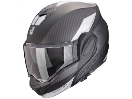 Prilba Scorpion EXO TECH Evo Team Matt Black Silver