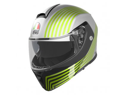 Prilba AGV STREETmodular ISEO Matt White Yellow Fluo