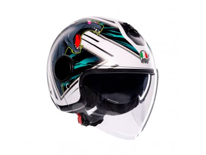 Prilba AGV ETERES Ghepard Matt White Black Green