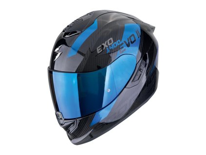 Prilba Scorpion EXO 1400 Evo II Carbon Air PLATTED Black Blue