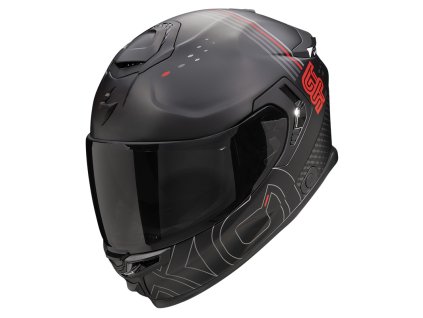 Prilba Scorpion EXO GT SP AIR TECHLANE Matt Black Grey Red