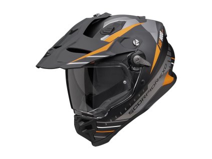 Prilba Scorpion ADF 9000 AIR FEAT Matt Black Silver Orange