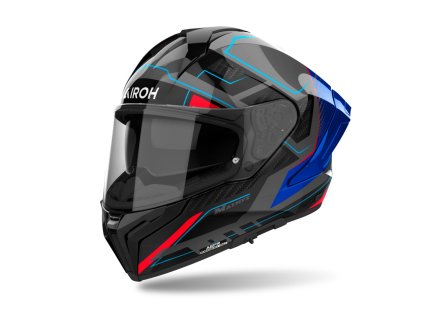 Prilba AIROH MATRYX ROCKET Blue Gloss Red