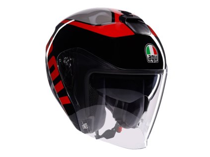 Prilba AGV IRIDES Valenza Matt Black Grey Red