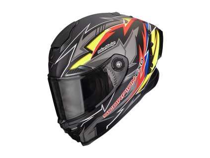 Prilba Scorpion EXO RACE AIR MOVE ON Matt Black Red Yellow