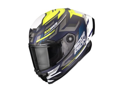Prilba Scorpion EXO RACE AIR KOBRA Matt Blue Yellow