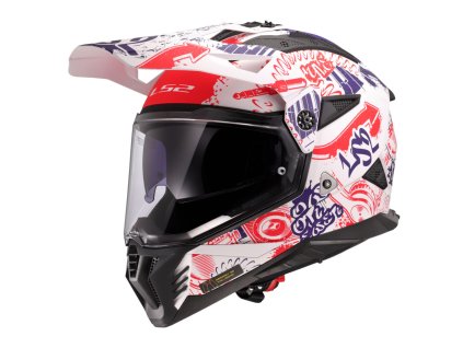 Prilba LS2 MX702 PIONEER II FANTASY WHITE RED BLUE 06