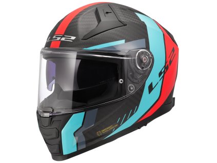 Prilba LS2 FF811 VECTOR II CARBON GRID RED CYAN 06