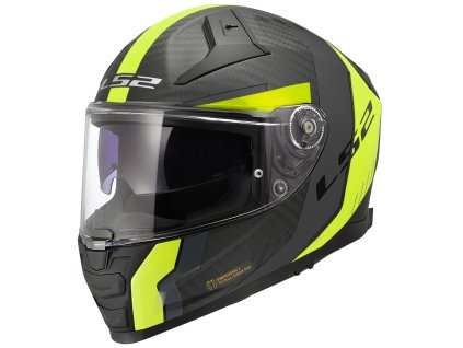 Prilba LS2 FF811 VECTOR II CARBON GRID MATT H V YELLOW 06