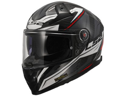 Prilba LS2 FF811 VECTOR II CARBON SAVAGE WHITE RED GREY 06