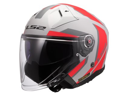 Prilba LS2 OF603 INFINITY II FOCUS Matt Grey Red