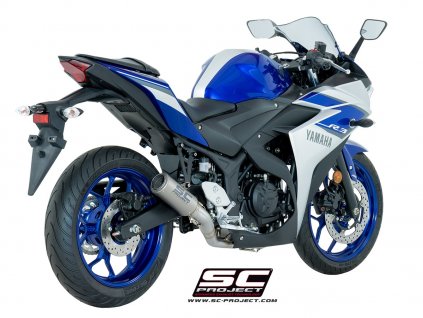 Výfuk SC Project YAMAHA YZF-R3 15-17 Celý výfukový systém 2-1 CR-T Y23A-C38T