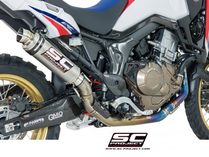 Výfuk SC Project Honda CRF 1000L 16-19 Africa Twin Celý výfukový systém 2-1 GP 65 H16A-TC65T