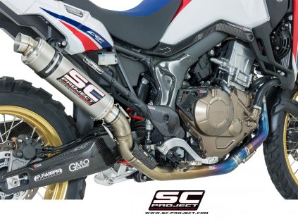 Výfuk SC Project Honda CRF 1000L 16-19 Africa Twin Celý výfukový systém 2-1 GP H16A-TC06T