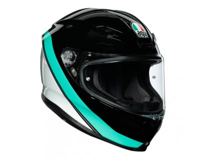 Prilba AGV K6 E2205 Minimal Black Pearl White Aqua