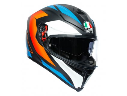 prilba na moto agv k 5s core matt black blue orange