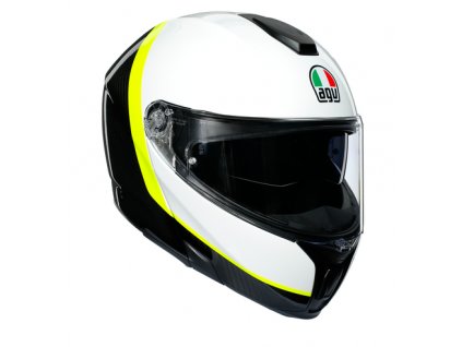 prilba na moto agv sportmodular ray carbon white yellow fluo