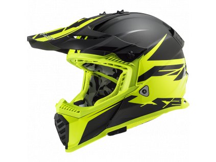 Prilba LS2 MX437 Fast Evo Roar Matt Black H-W Yellow