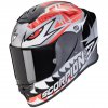 Prilba Scorpion EXO R1 Evo Air Zaccone Replica Silver Black Red