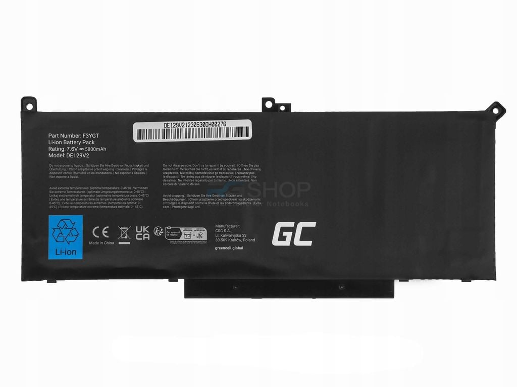 Akku F3YGT Dell für Latitude 7280 7290 7380 7390