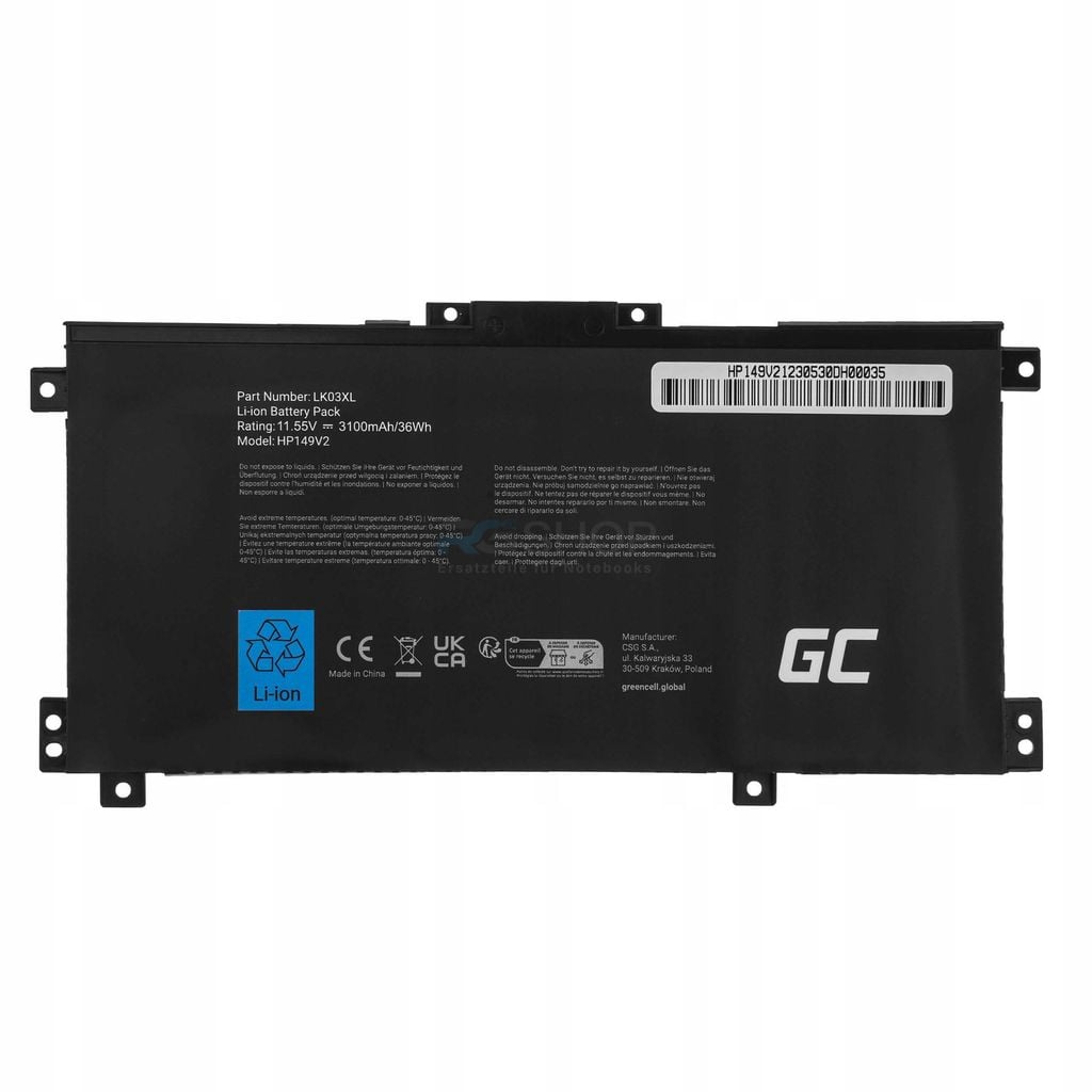 Akku LK03XL LKO3XL L09049-541 L09281-855 HP