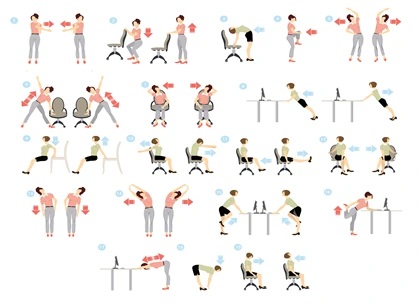 Breaks and stretching exercises