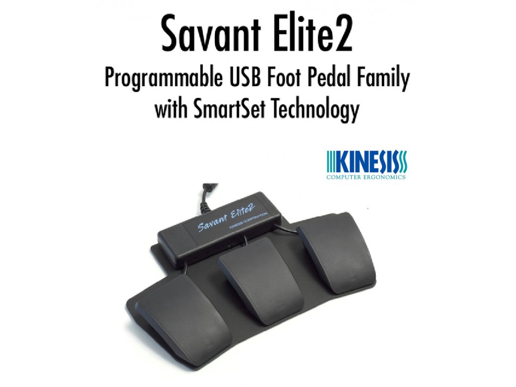 Savant Elite2 Triple Ergonomic Keyboard Foot Pedal
