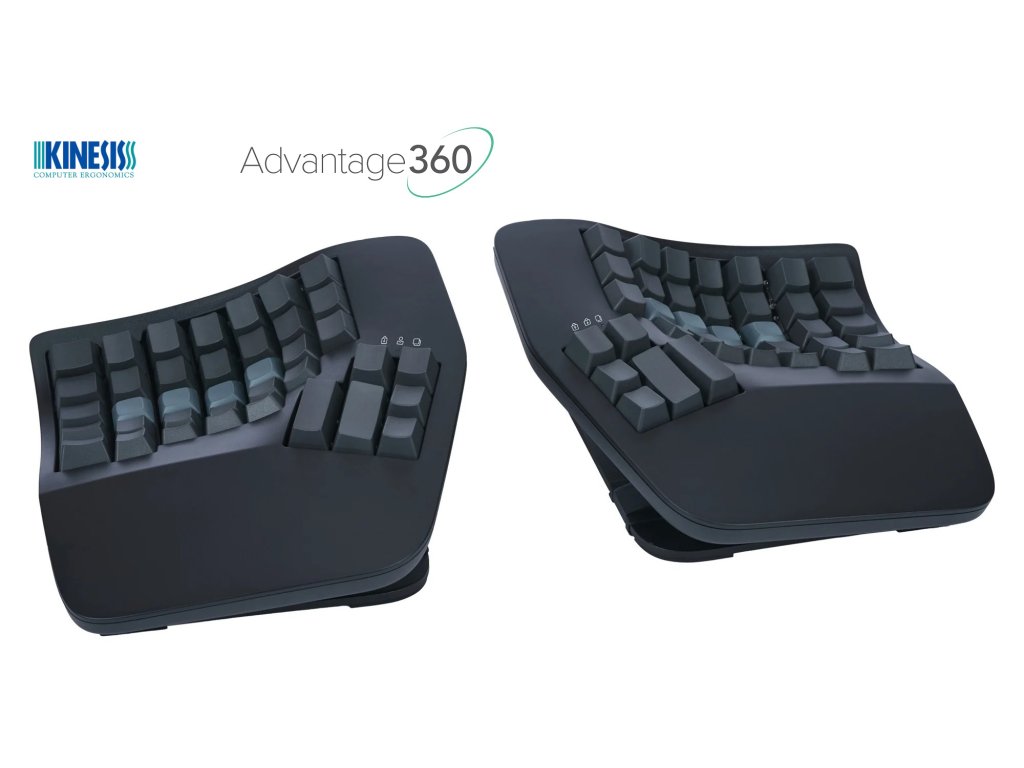 kinesis-advantage360-professional-wireless-signature-kailh-clicky-white-black-case--kb365-pro-kbw-b-bk
