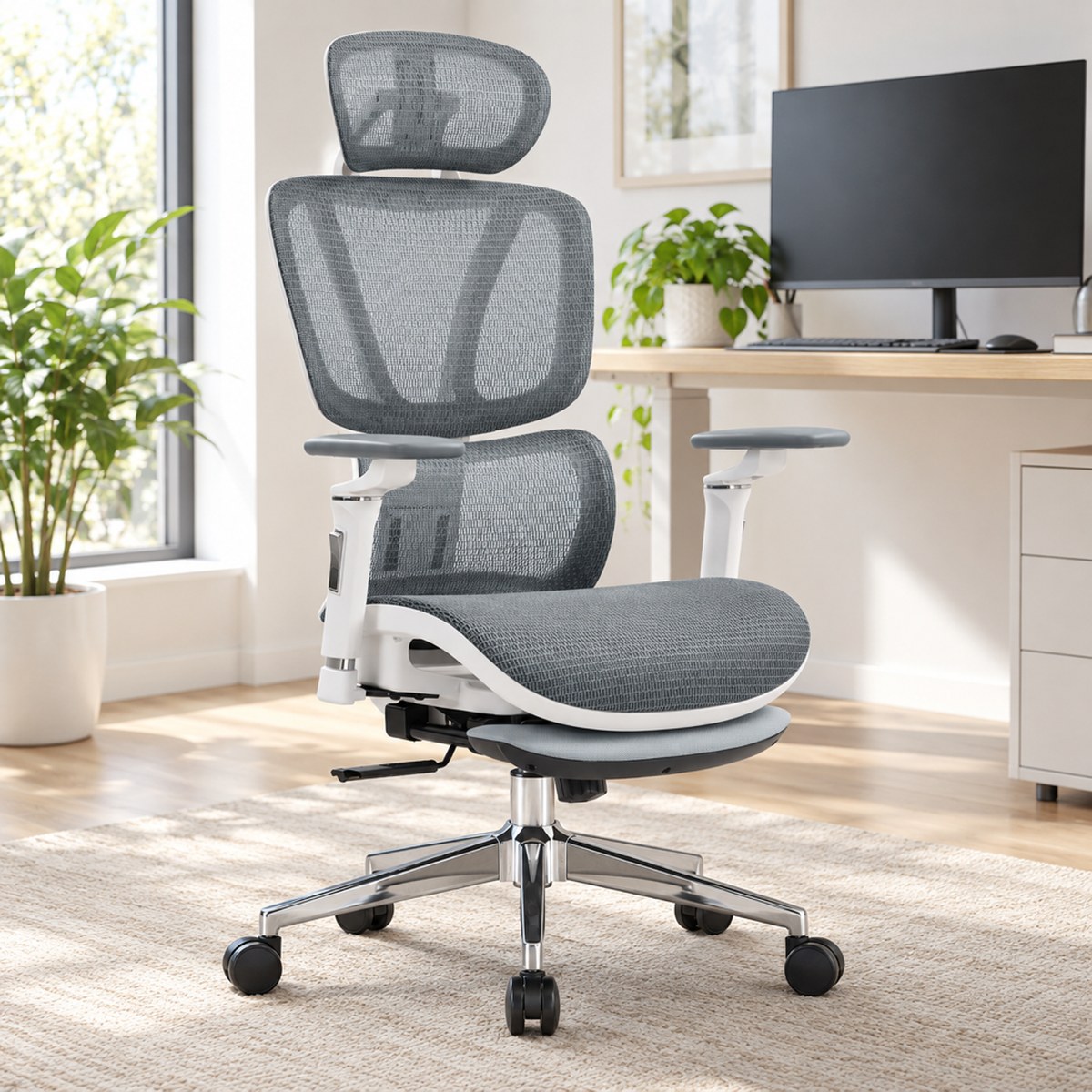 Kancelárska stolička HC-1044 sivo-biela od Hell's Chair