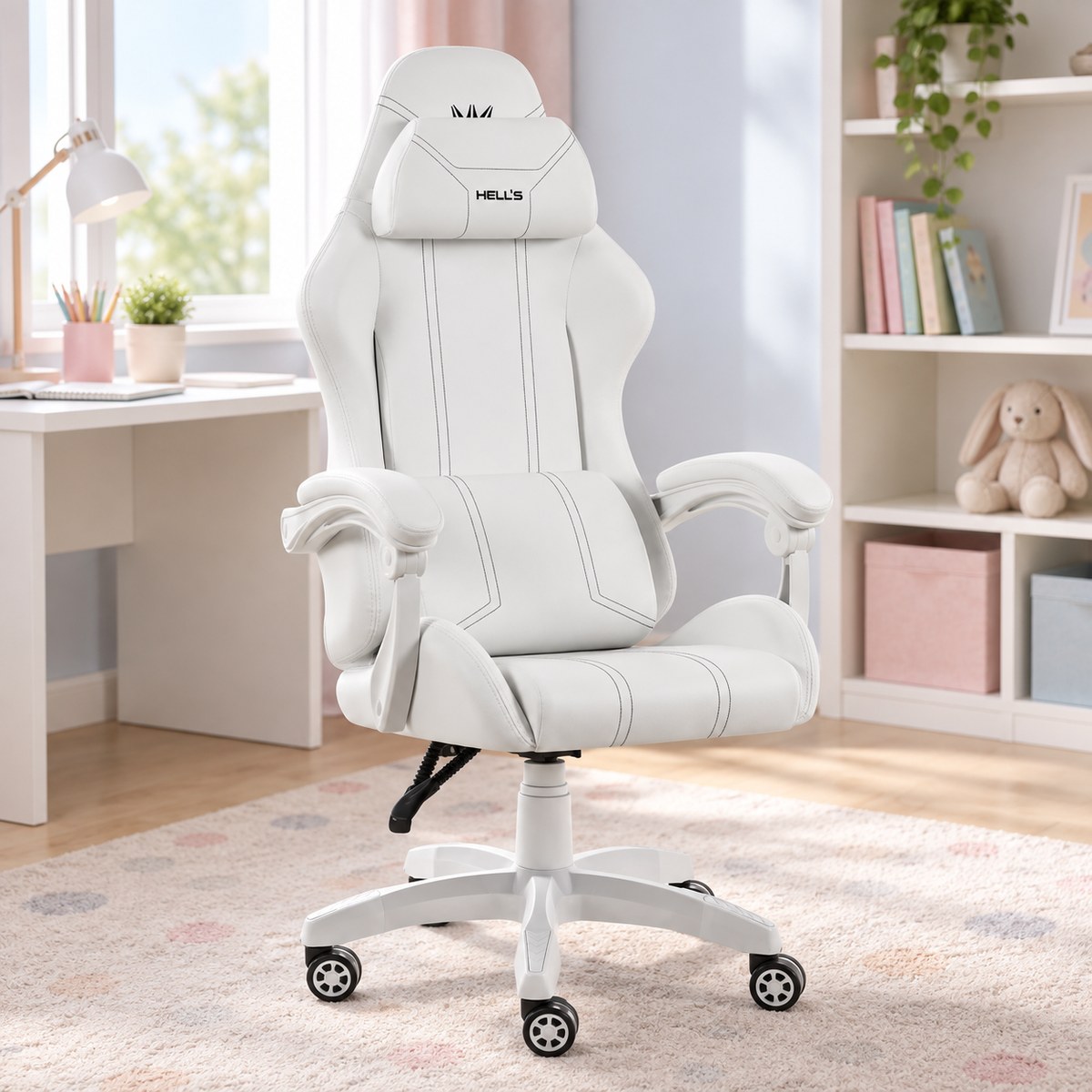 Herné kreslo HC-1014 čierno-biele, ekokoža od Hell's Chair