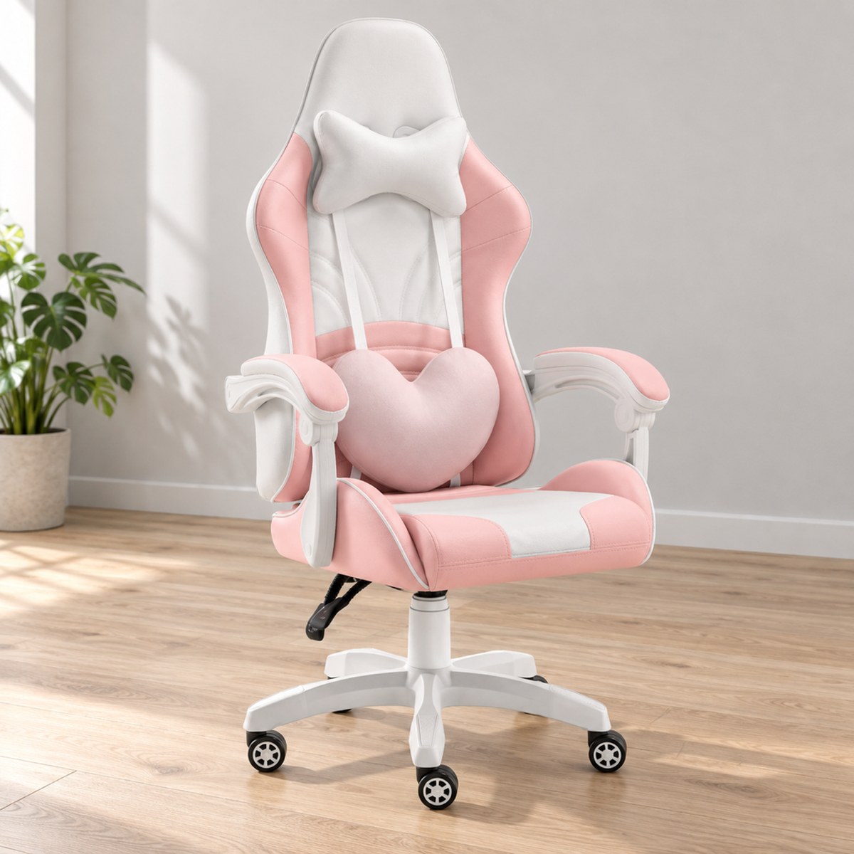 Detské kreslo Rainbow 2.0 ružovo-biele, ekokoža od Hell's Chair