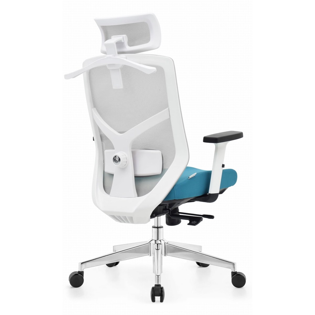 Kancelárska stolička HC-1052 PLUS sivo-biela, pohľad zboku