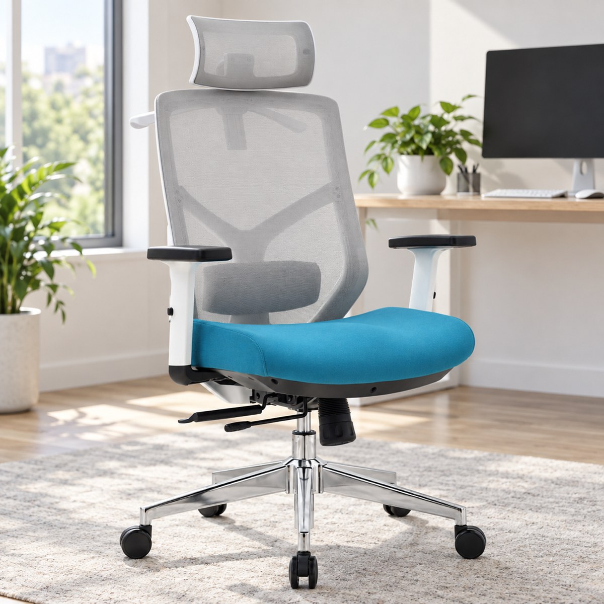 Kancelárska stolička HC-1052 PLUS sivo-biela, látka od Hell's Chair