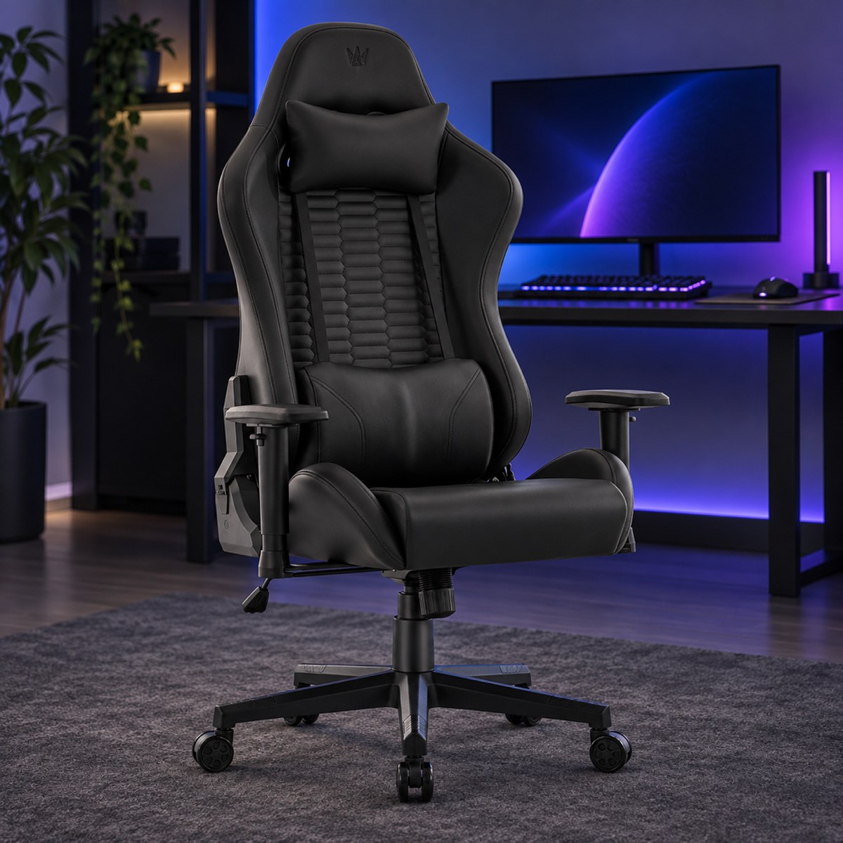 Herné kreslo HC-2000 čierne, ekokoža Premium od Hell's Chair
