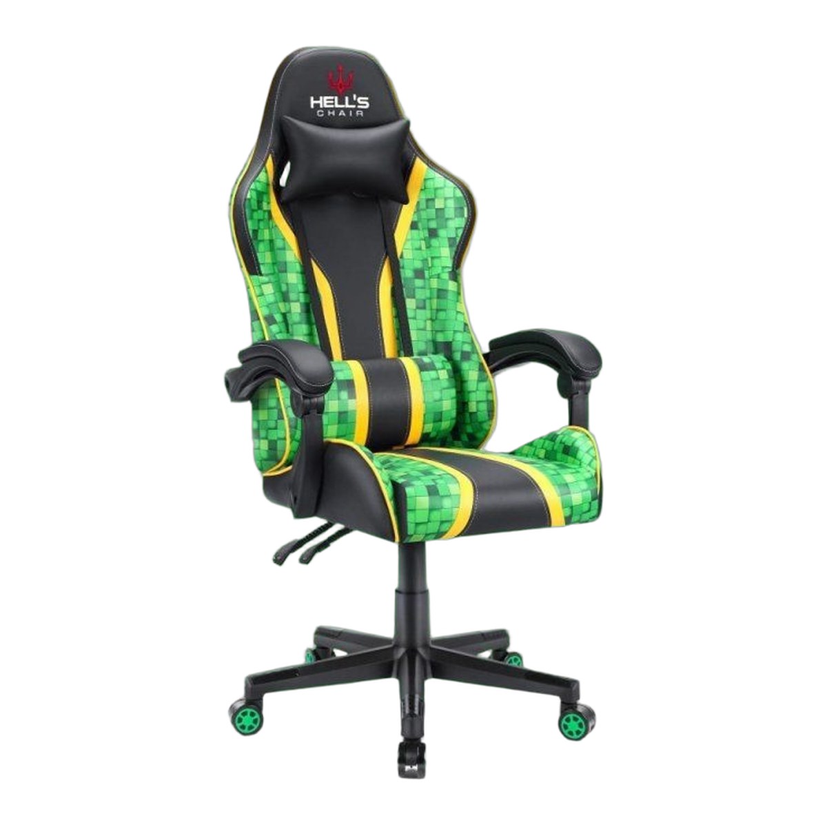 Detská herná stolička KIDS Cube, zeleno-čierna, pohľad spredu