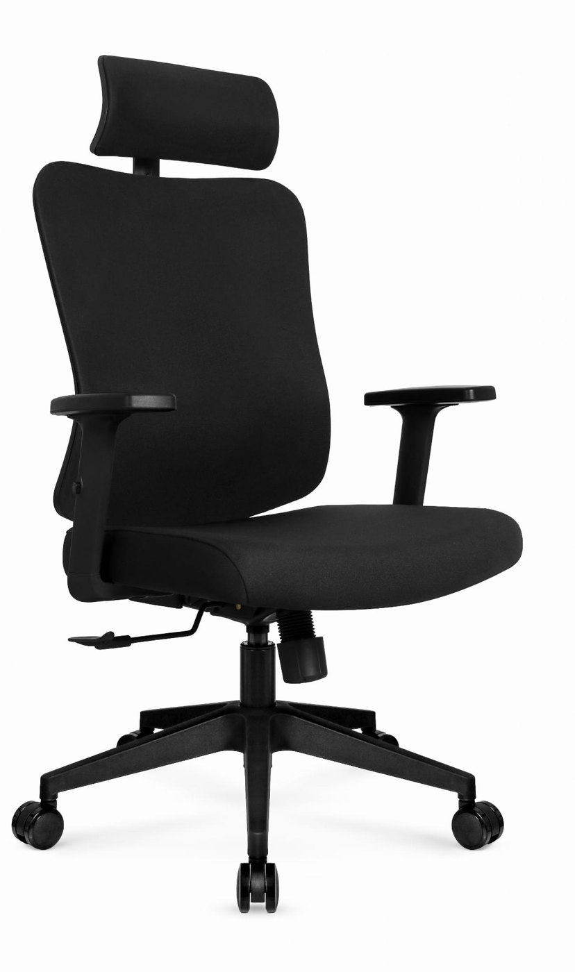 Látková kancelárska stolička HC-1041 Premium: bedrová opierka 3D a opierka hlavy